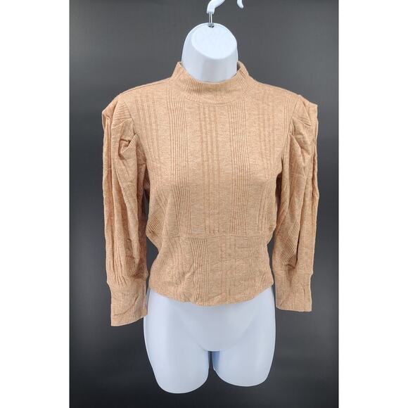 Band of the Free Womans size M Raquel Camel sweater Preppy light academia boho - Picture 1 of 7